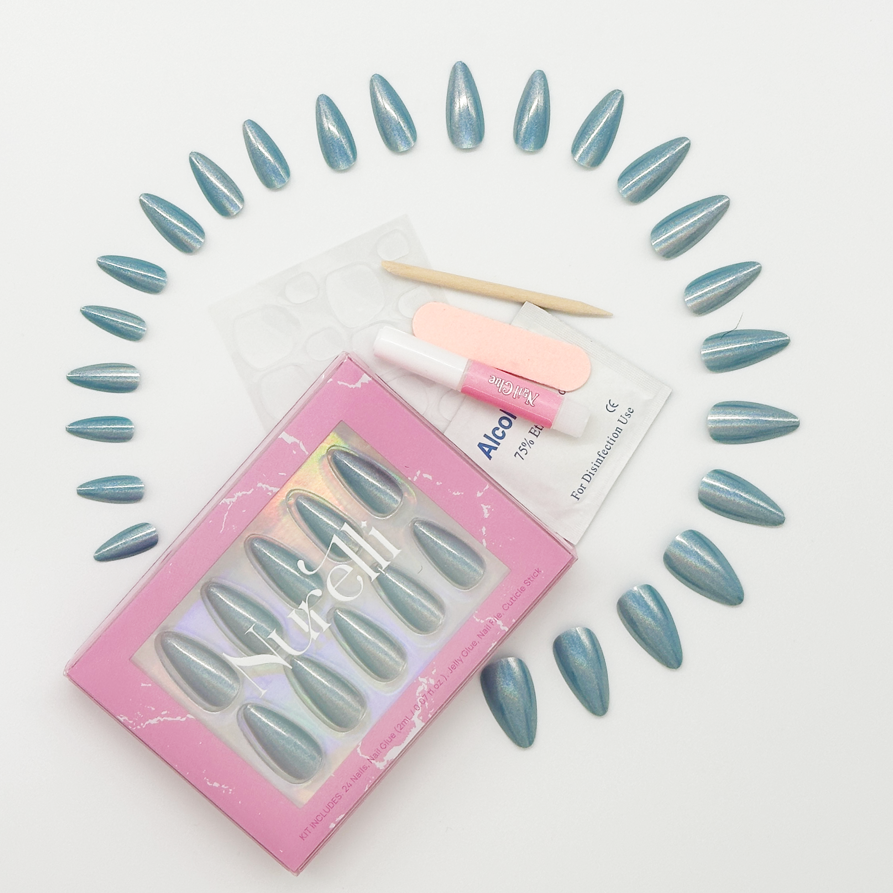 Minty Cheetah | 24pc Nail Set