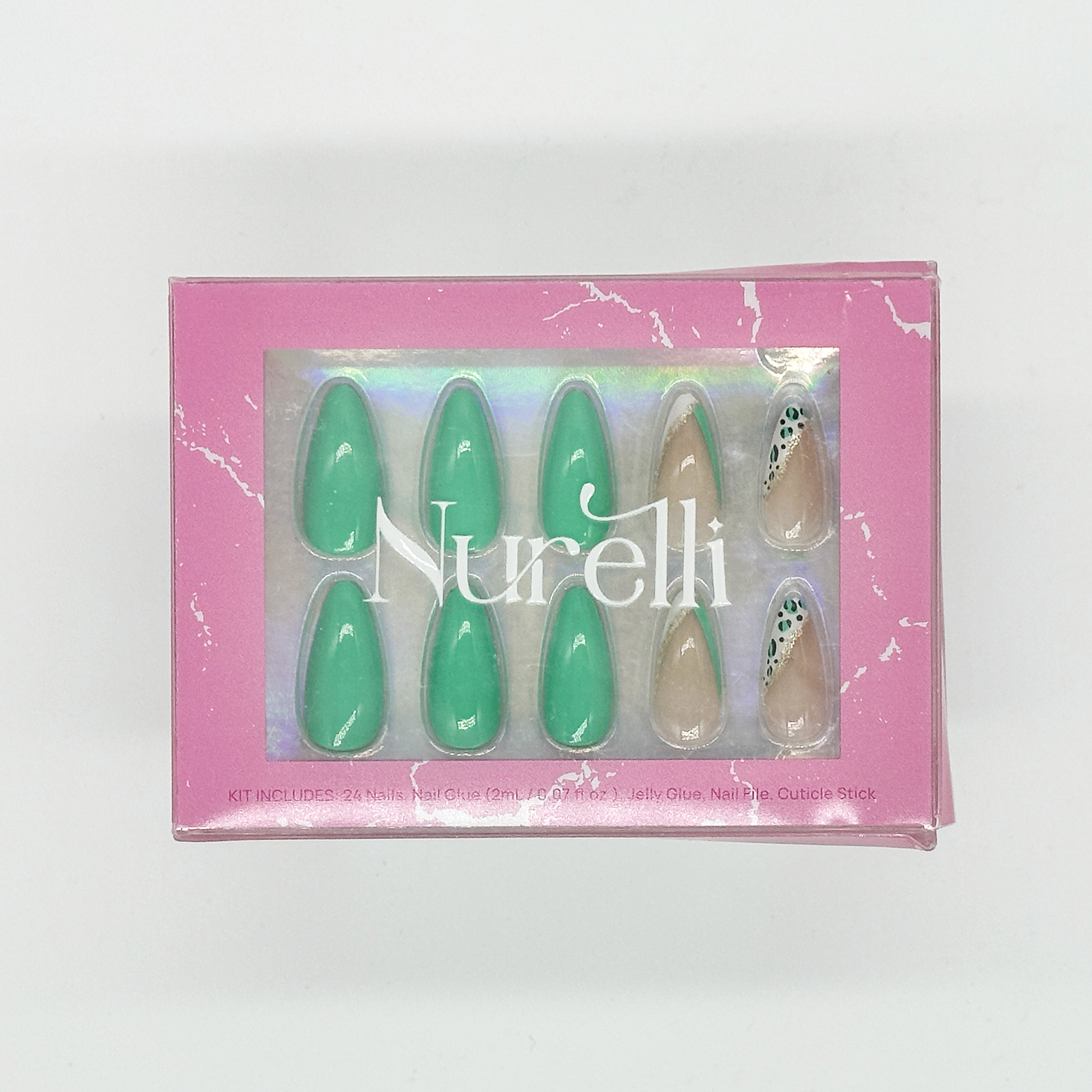 Minty Cheetah | 24pc Nail Set